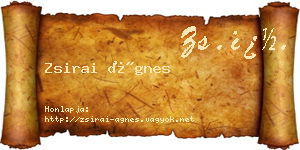 Zsirai Ágnes névjegykártya